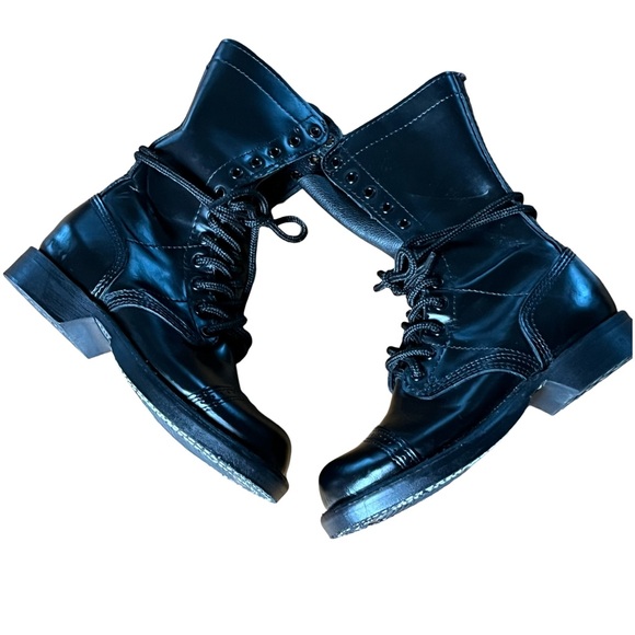 CORCORAN Women’s Lace Up Boot 1515 Black Leather Size 5 Military Moto Grunge - Picture 4 of 15